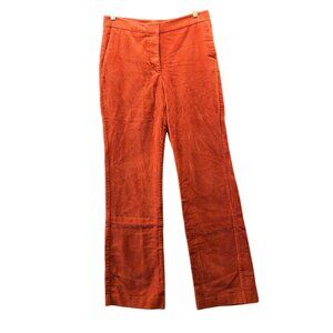 MNG Mango Corduroy Flare Pants Womens 6 Orange Trouser High Rise Cotton